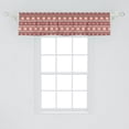 thumbnail image 2 of Ambesonne Nordic Valance Pack of 2, Scandinavian Snow Pattern, 54"X12", Dark Coral White Blush, 2 of 2