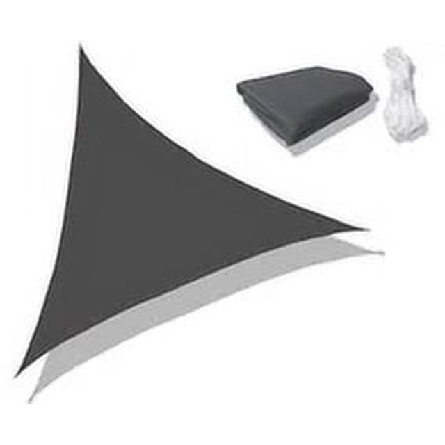 Vela De Sombra Impermeable Jardín Al Aire Libre Fiesta En El Patio Toldo De Protección Solar 4 * 4 * 4 M Toldo Triangular 98% Bloqueo UV con Cuerda Gratis 1 Pieza-Gris