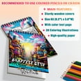 thumbnail image 3 of TPLHOUSE Graffiti City Coloring Book Spiral Bound for Adults, A5 Wooden Cover, 30 Stunning Hip Hop Street Styling Coloring Pages for Creativity and Relaxation, 3 of 6