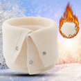 thumbnail image 2 of Women's Winter Fashion Scarves - Wool Neck Warmer for Men and Women Double Layer Knit Ring Scarf Winter Windproof Cold Weather Accessory,Beige, 2 of 4