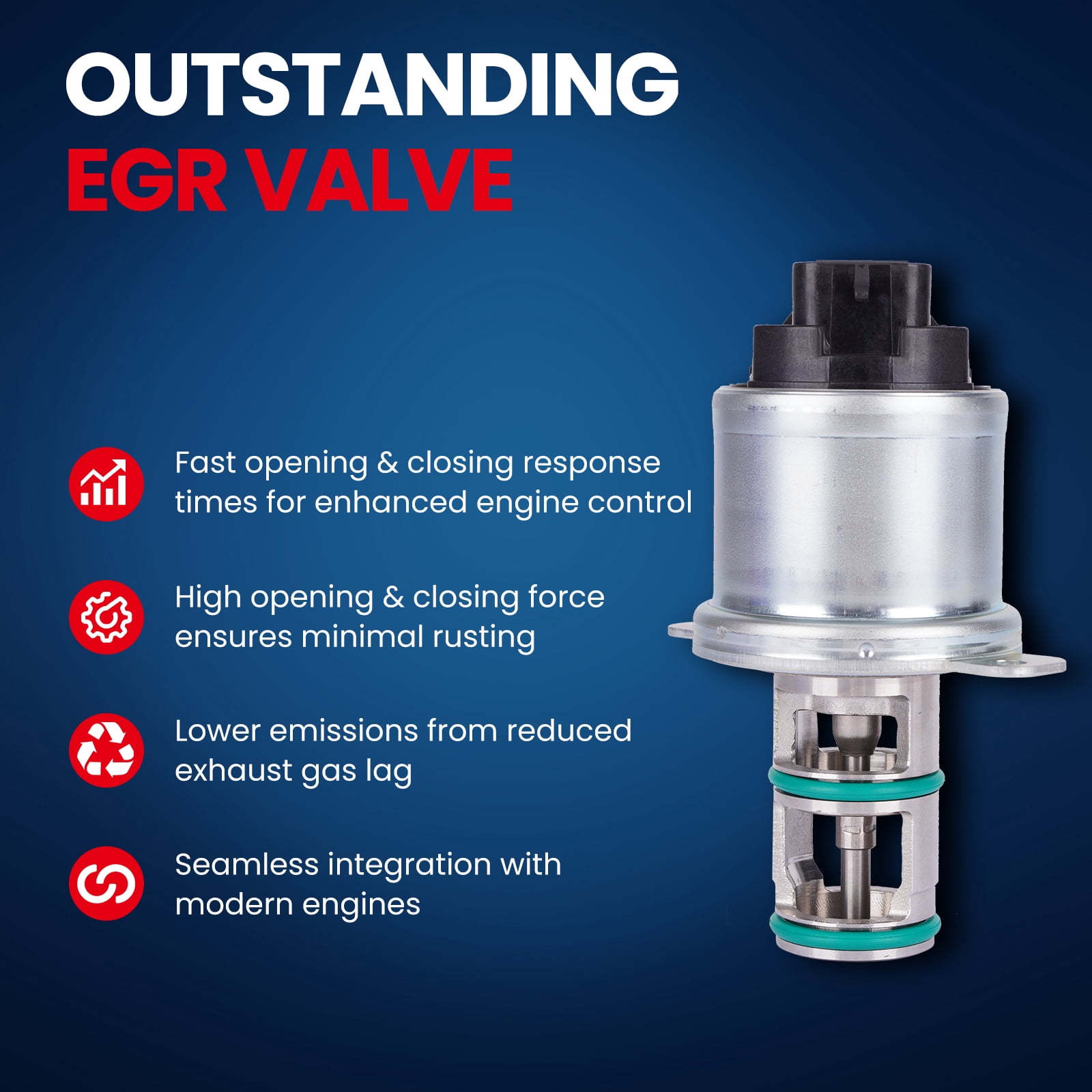 MOCA AUTOPARTS EGV1031 Exhaust Gas Recirculation EGR Valve Fit for 2005-2010 Ford E-350 E-450 Super Duty 6.0L & 2005-2007 Ford F-250 F-350 F-450 F-550 Super Duty 6.0L
