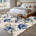 thumbnail image 4 of Navy Blue Floral Area Rug 5x8 FT, Non Slip Bedroom Throw Carpet, Vintage Flowers Elegant Pastoral Rustic Washable Soft Floor Carpet Non-Shedding Rug for Living Room Nursery Dorm Office, 4 of 9