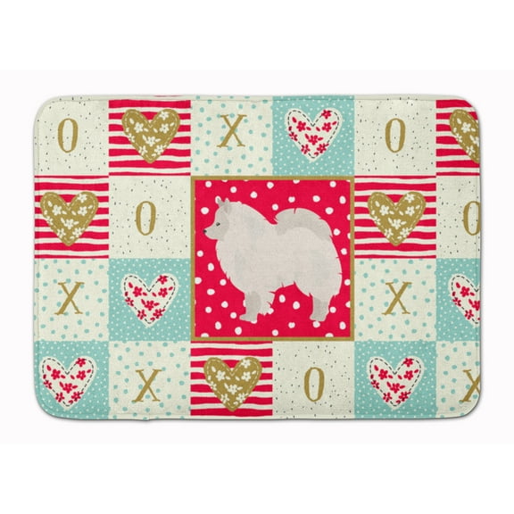 German Spitz 1 Love Machine Washable Memory Foam Mat Red