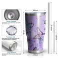 thumbnail image 6 of 30oz Purple Lavender Butterfly Scene Tumblers Stainless Steel Tumbler with Lid and Straw,Vacuum Insulated Double Wall Travel Tumbler Cups Mug with Cleaning Brush for Coffee,Tea, 6 of 7