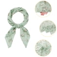 thumbnail image 4 of Bufandas de gasa para mujer - 27.6 X27.6 - Pañuelo cuadrado con estampado floral Pañuelo para el cuello Pañuelo para el cuello Verde claro 70x70cm/27.6x27.6 inches(LxW), 4 of 5