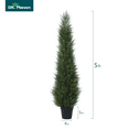 thumbnail image 2 of 5 ft Artificial Cedar Tree UV Rated , Artificial Christmas Topiary Tree, Pre-Potted Plants for Indoor Outdoor Housewarming Gift Home Decor, DR.Planzen, 2 of 5