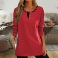thumbnail image 3 of YEJIMAN Long Sleeve T-shirt, Red Cute T Shirts, Long Sleeved Shirt Women's Clothing 2024 Spring and Summer Western Style Inner Bottoming Shirt Mid Top Clothes, Big & Tall, 3 of 3