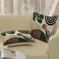 thumbnail image 4 of Black Boho Pillow Covers 20x20 Inch 2 Pcs Green Gold Tropical Leaf Mid Century Summer Outdoor Decor Throw Pillows Modern Geometry Farmhouse Decoration Pillowcase Linen Cushion Cover for Couch, 4 of 6