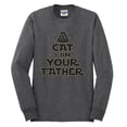 thumbnail image 3 of Cat I Am Your Father Cat Lover Mens Long Sleeve Shirt, Heather Black, 3X-Large, 3 of 5