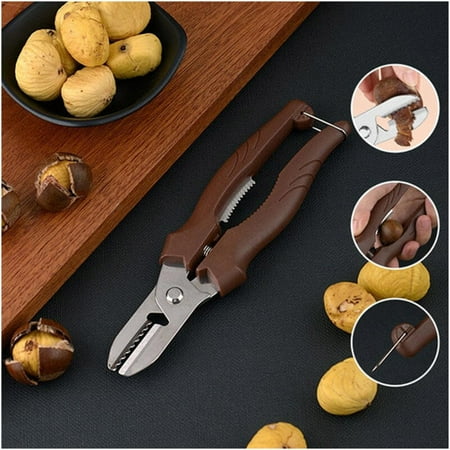 

YehailoNut Opener Pliers Chestnut Opener Nut Cutter Tool Clamp Stainless Steel Sheller Walnut Pliers Chestnut Clip For Restaurant Dark Brown Clearance!Kitchen Clip