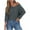 Gray, variant on Women Tops under $5! Cagogo Womens 3/4 Length Sleeve Waffle Knit Tops Casual Summer Trendy Off The Shoulder T Shirts Loose Fit V Neck Tunic Tops Side Split Blouse Trendy Clothes