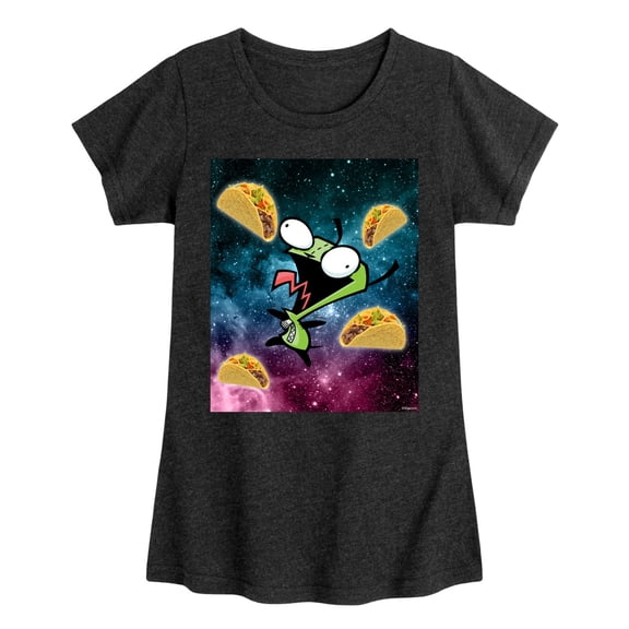 Invader ZIM - GIR Loves Tacos in Space - Toddler And Youth Girls Short Sleeve Graphic T-Shirt
