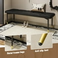 thumbnail image 6 of 59" Black PU Leather Shoe Bench with Gold Accents | Comfortable Faux Leather Cushion & Sturdy Metal Legs | Entryway, Hallway, Bedroom, Living Room Storage Seat, 6 of 14