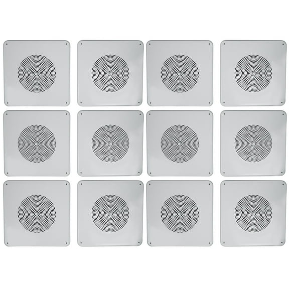(12) Rockville MS81 Metal 8" 70v Commercial Background Music PA Ceiling Speakers