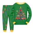 thumbnail image 2 of Splozh Baby Boy Clothes Fall, Boys and Girls Long Sleeve Tops Pants Set Soft Fashion Christmas Print Home Wear,Green,3-4 Years, 2 of 5
