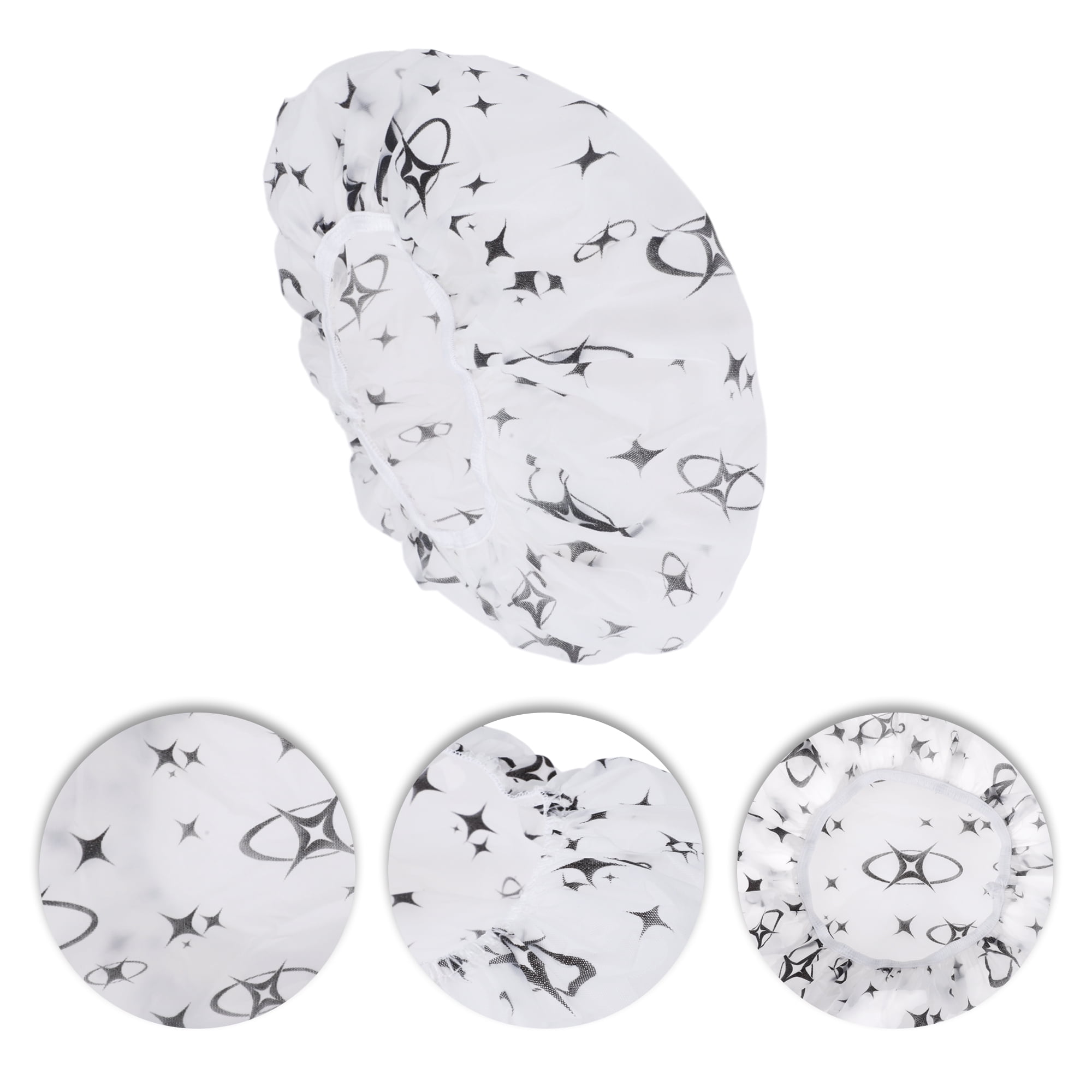 Unique Bargains Fish Single Layer Shower Cap 5 Pcs Black, White