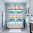 thumbnail image 3 of Coastal Beach Kitchen Curtains Sets for Windows 24 Inch Length, Modern Text Summer Ocean Wave Rod Pocket Window Treatments Tier Curtains and Valances Set for Bedroom/Bathroom, 3 of 8