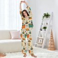 thumbnail image 5 of FORMRS Womens Pajama Set Long Sleeve Top and Pants with Pockets Soft Comfy Lounge Sleepwear, Sizes S-2XL, Black Cats Reading, 5 of 7