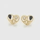 thumbnail image 3 of Aretes Dama Corazón con Flores Swarovski y Onix Oro 14K Lam dorado Unitalla, 3 of 7
