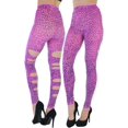thumbnail image 3 of ToBeInStyle Women's Cut Out Leopard Print Footless Tights - Neon Pink, 3 of 7
