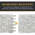 Interior Decorative Faux Brick 3D Wall Panel Whitewash Brick 47"L x