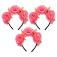 thumbnail image 2 of 3 diademas de flores de peonía artificiales para mujer, accesorios florales realistas para el cabello, diademas de fiesta, diademas elegantes para mujer, 2 of 8