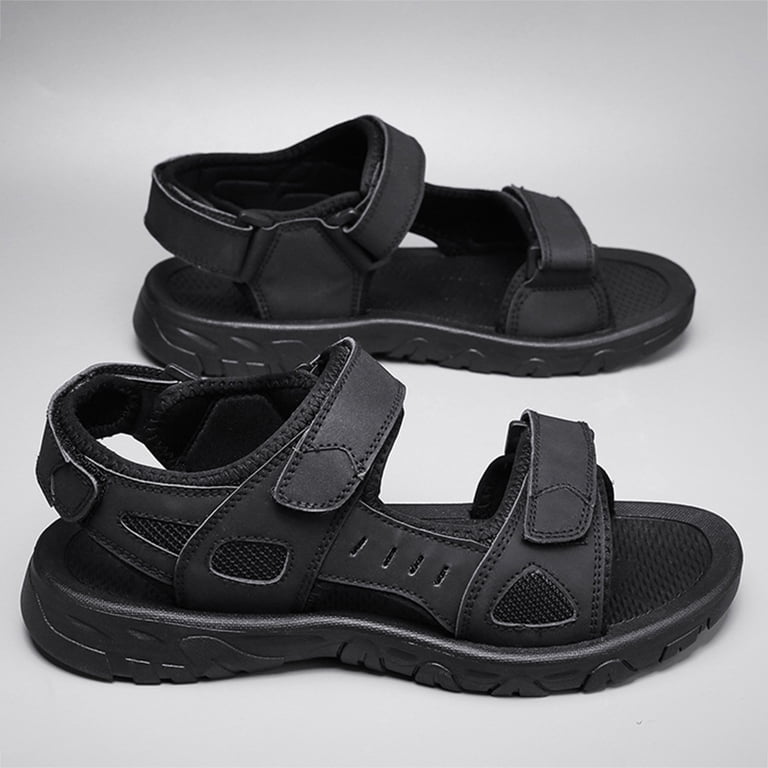 Men\'s Black Arch Support Open Toe Beach Comfortable Hiking Sandals Shoes Men main image 4