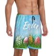 thumbnail image 2 of Gaeub Happy Easter Printed Men's Short Pajama Pants, Lightweight Lounge & Sleep Bottoms Keep You Cool - Medium, 2 of 9