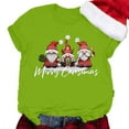 thumbnail image 4 of Lroveb Christmas Shirts for Women Gnome Print Round Neck Short Sleeve T Shirt Top Graphic T Shirts, 4 of 5