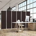 thumbnail image 2 of Costway 6-Panel Room Divider Folding Privacy Screen w/Steel Frame Decoration Brown, 2 of 11