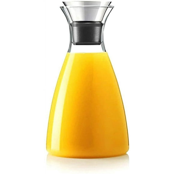 50 oz Glass Drip Stop Water Bottle with Stainless Steel Flip Lid, Hot and Cold Glass Jug