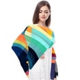 thumbnail image 4 of Geometric Cube Elegant Translucent Chiffon Silk Scarf 180*73 - Light Breathable Sheer Wrap for Women - Long Lightweight Shawl for Summer, 4 of 6
