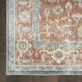 thumbnail image 5 of 8' Denim Blue Oriental Power Loom Distressed Washable Runner Rug, 5 of 7