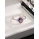 thumbnail image 2 of 1pc Natural Geometric Style Simple & Fashionable Ring Made Of S925 Sterling Silver With Diamond, Cubic Zirconia Amethyst Pomegranate Design Suitable For Daily Wear Or As Valentine's Day Gift, 2 of 5