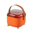 thumbnail image 4 of lionlar 2 Layer Storage Case Box Dustproof Lightweight Cosmetic Container with Clear Lid Orange, 4 of 9