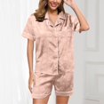 thumbnail image 2 of Bibifish Womens Pajama Sets Summer Thin Short Sleeve Satin Sleepwear Sets Short Sleeve And Shorts Trendy Cozy Ladies Classic Home Clothing, 2 of 6