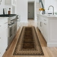 thumbnail image 2 of Garvee 2'x8' Washable Runner Rug Modern Bordered Rug Floral Rug Non Slip Bedroom Runner for Laundry Room Kitchen, Red Brown, 2 of 7