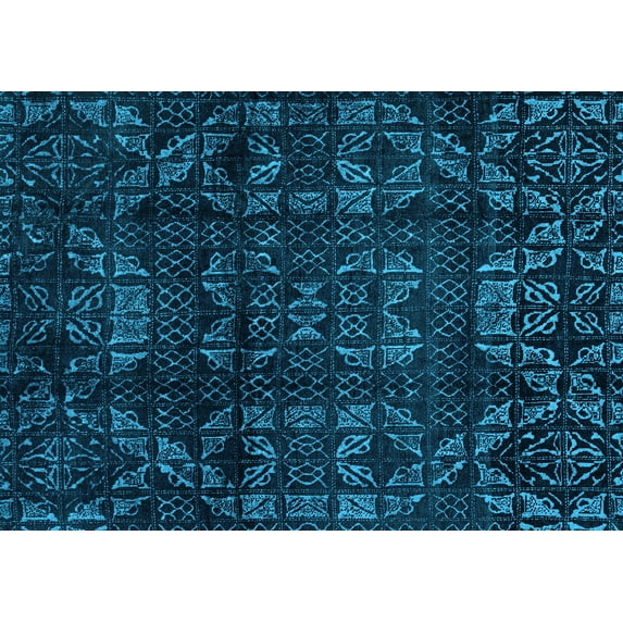 Ahgly Company Indoor Rectangle Abstract Light Blue Modern Area Rugs, 3' x 5'