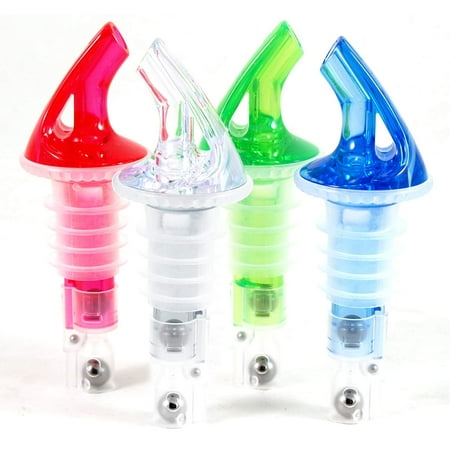 Assorted Color 3-Ball Measured Liquor Pourer, Assorted colors randomly selected from clear, red, blue or green By Sure