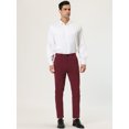 thumbnail image 3 of INSPIRE CHIC Vestido de hombre Chino Slim Fit Stretch Flat Front Color sólido Pantalones de negocios borgoXXL, 3 of 6