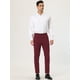 thumbnail image 3 of Lars Amadeus Vestido de hombre Chino Slim Fit Stretch Flat Front Color sólido Pantalones de negocios borgoL, 3 of 6