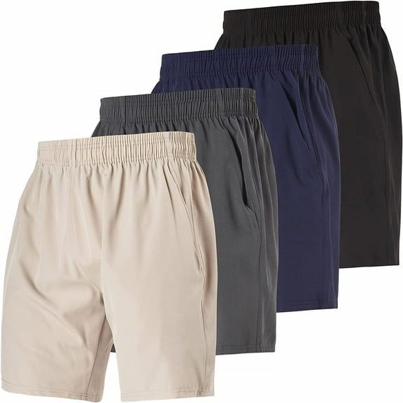 Ultra Performance Mens Shorts 7 Inch Inseam, Nylon Gym Workout Shorts Men 4 Pack