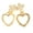Gold, variant on Heart Clip-on Earrings Gold Tone 2 inch Crystal Heart Earrings