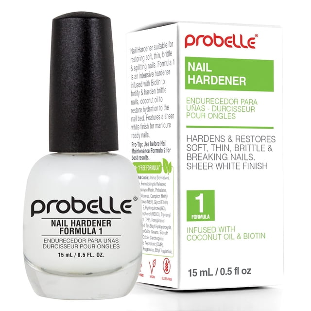 Endurecedor de uñas Probelle Formula 1 Repara uñas dañadas, color blanco