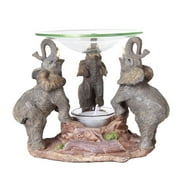 Pacific Giftware Novelty Lucky Elephants Scented Oil Warmer Diffuser Collectible Figurine
