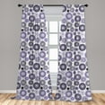 thumbnail image 5 of Ambesonne Purple Black Curtains, Mandala, Pair of 28"x84", Violet Black White, 5 of 5