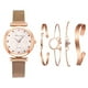 thumbnail image 1 of Juego de 5 relojes de cuarzo con imán y malla sencilla a la moda para mujer + juego de pulsera de cuarzo, 1 of 6