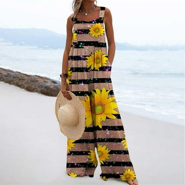 Women Casual 3 Color Loose Tank Jumpsuit Long Suspender Overalls Bib Pants Overa