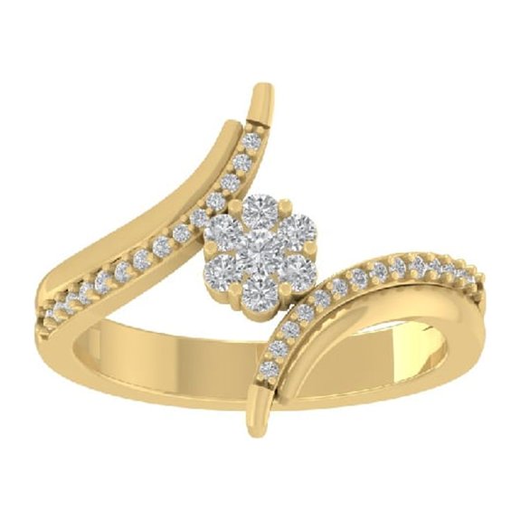 ARAIYA FINE JEWELRY 10K Yellow Gold Lab Grown Diamond Wedding Band Ring (1/3 cttw, D-F Color, VS Clarity) Size 5