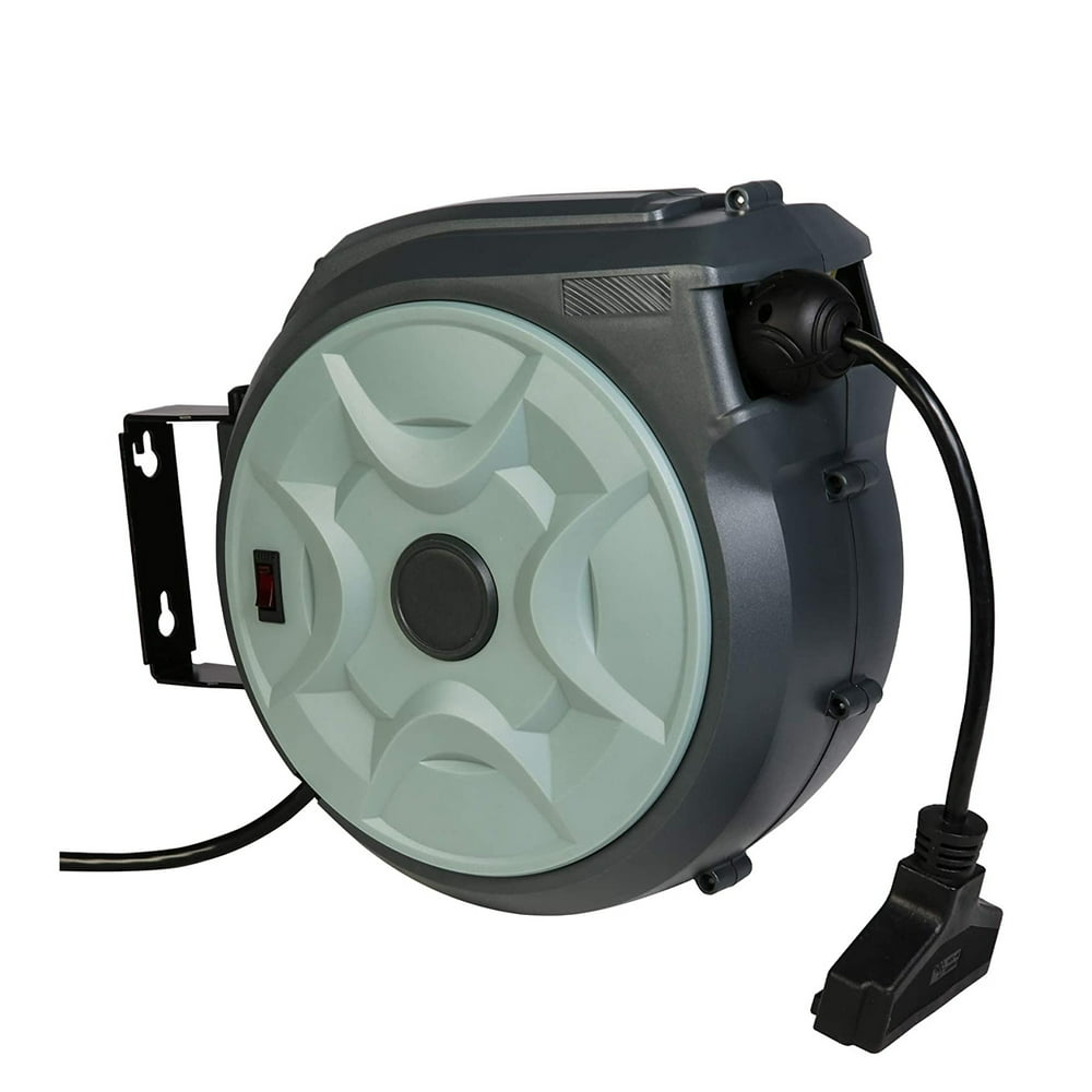 KARMAS PRODUCT 50 Feet Retractable Extension Cord Reel Ceiling Wall Mount SJT 14 AWG 3C 40 Inch